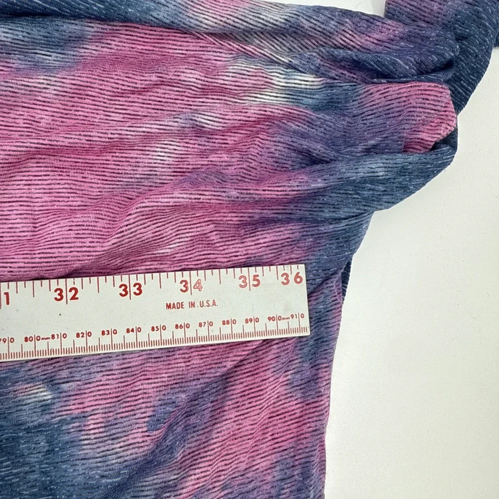 La Miel Tie Dye Oversized Top Blue/purple‎ Large women's Asymmetrical Hem - Picture 5 of 6